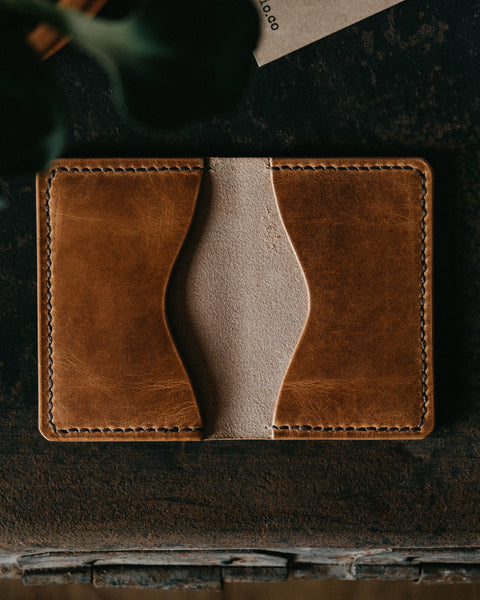 Leather Bifold Wallet in Horween Veg Tan Dublin