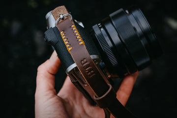 leather wrist camera strap