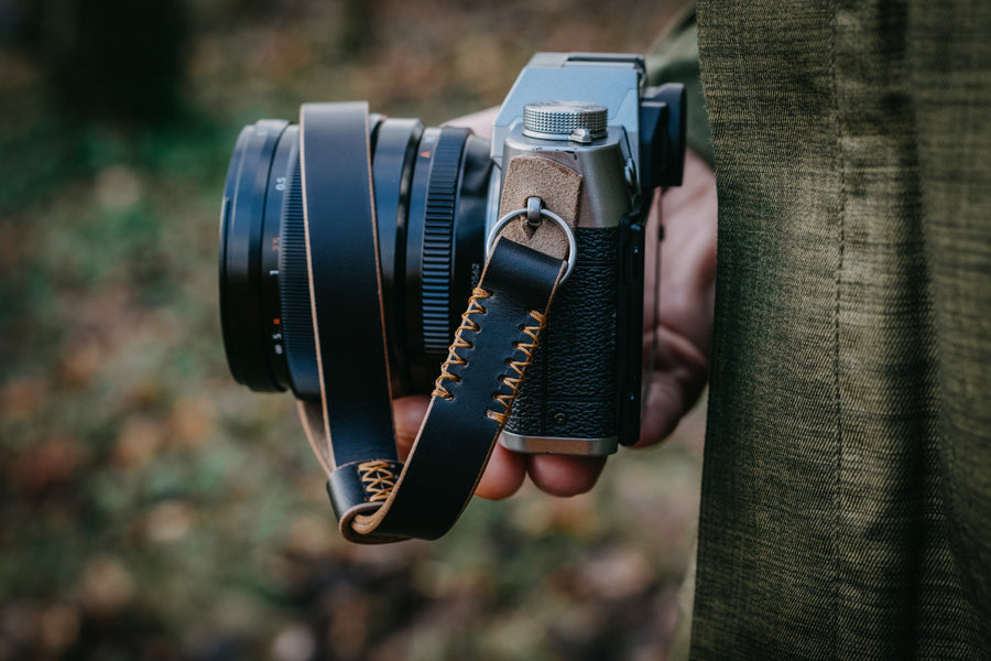 Luxury leather wrist camera strap - The No. 59 Black