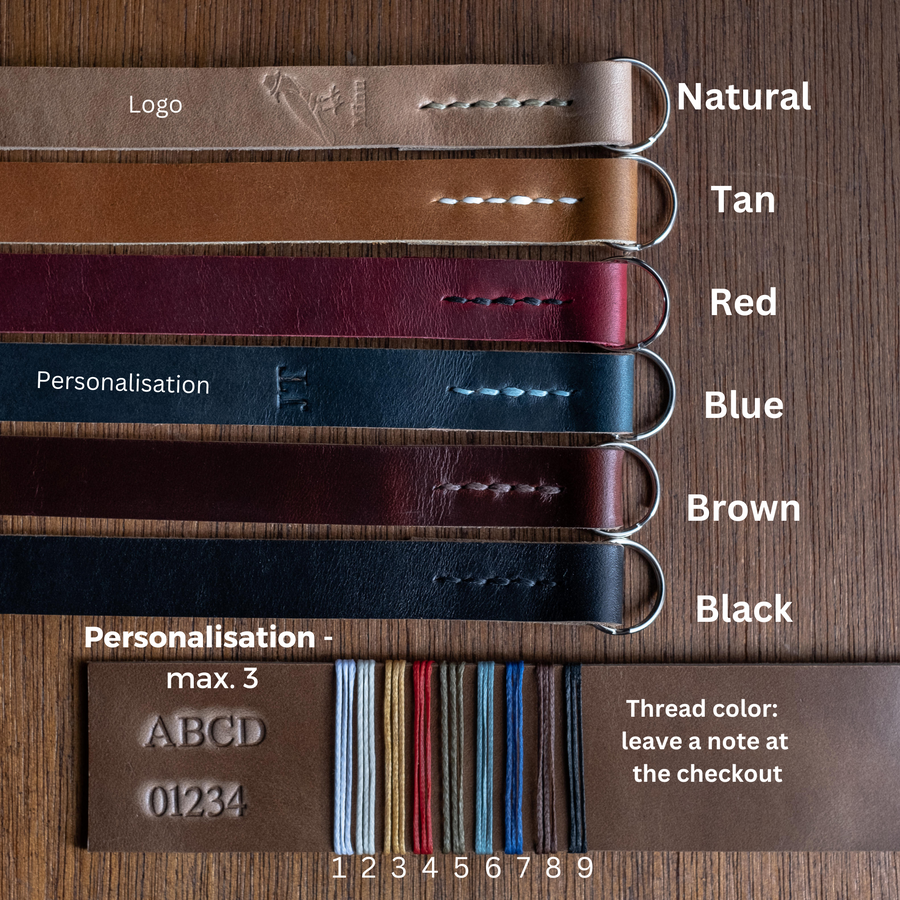 leather and thread colors samples  for camera straps
