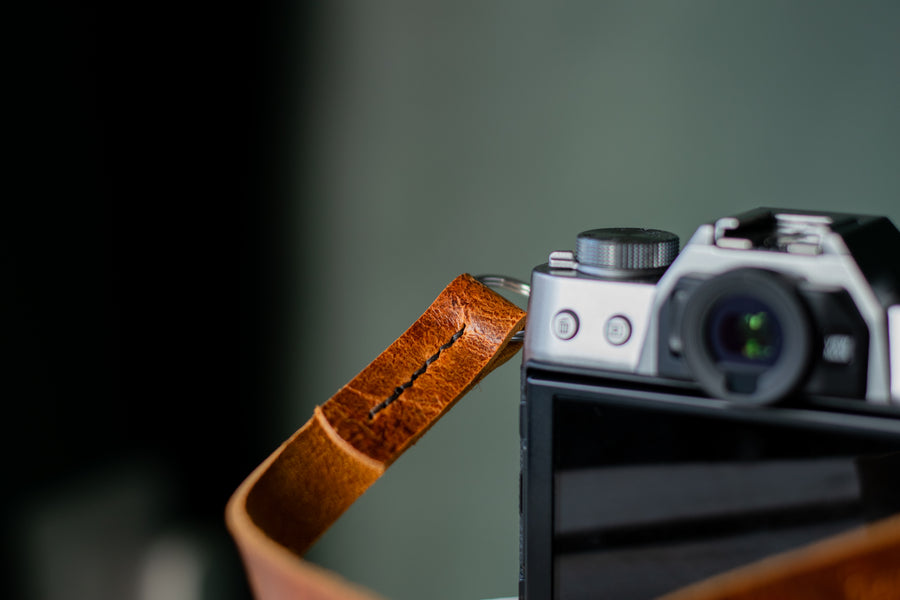 hand stitched camera strap