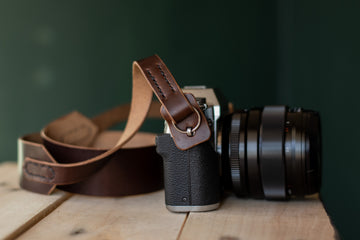 heavy duty leather camera strap