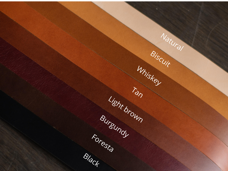 leather color options for clothing rail straps 