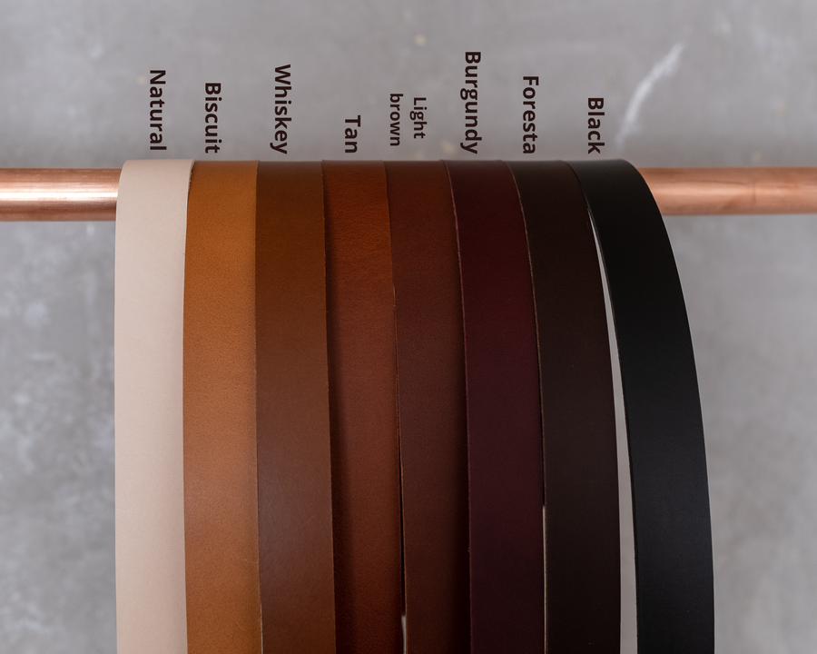 leather colors for leather straps for clothing hanger