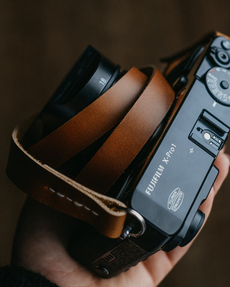 horween leather camera strap