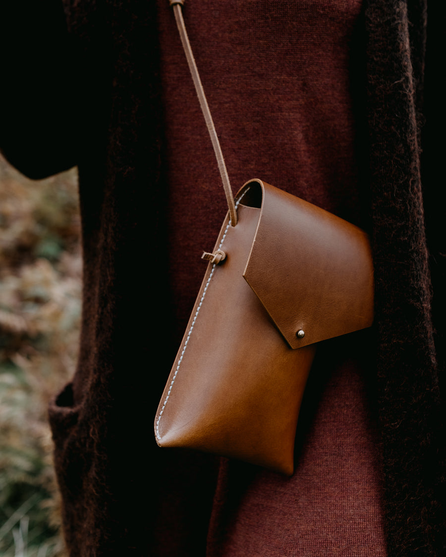 tan leather crossbody bag phone pouch
