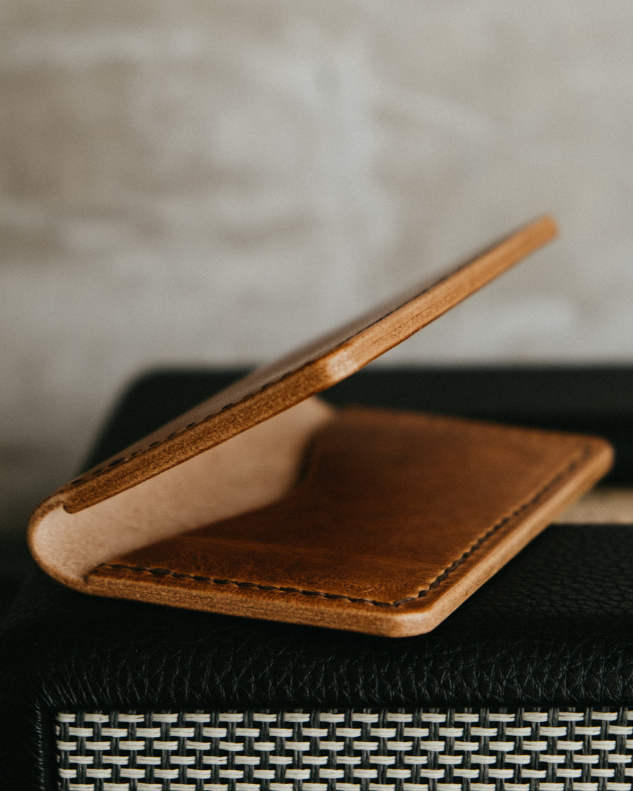 burnished edges leather wallet