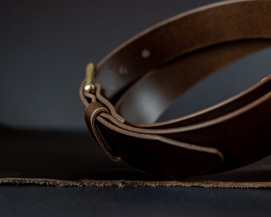 Full grain vegetable tanned leather belt, The No. 34 - Foresta