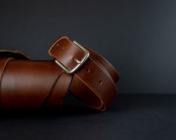 Full grain vegetable tanned leather belt, The No. 34 -Light Brown