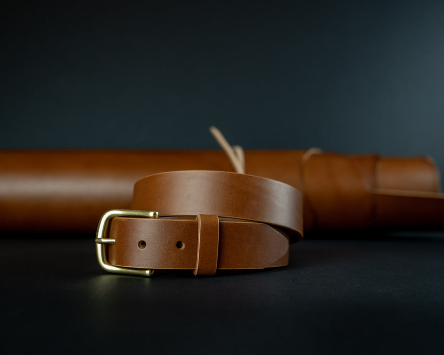 Luxury men's leather belt, The No. 34 - Whiskey