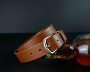 Full grain vegetable tanned leather belt, The No. 34 - Cognac