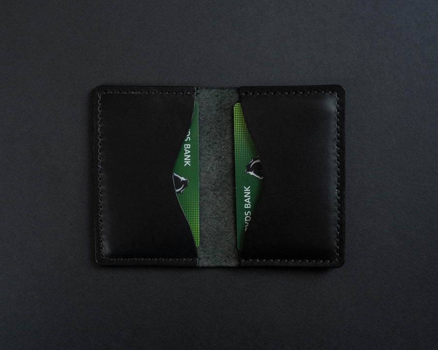 black leather cards wallet