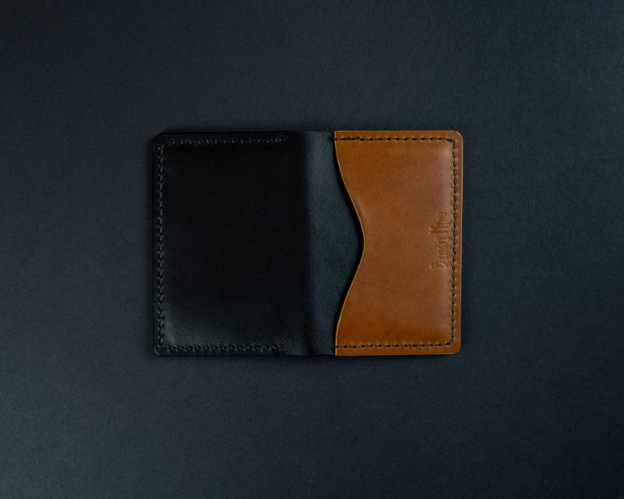 full grain leather wallet stitched by hand