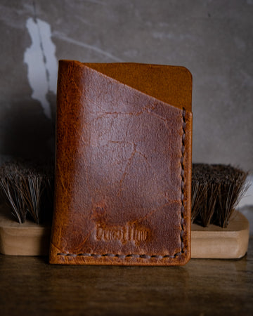 Rustic leather cards wallet, The No. 33 - READY TO SHIP