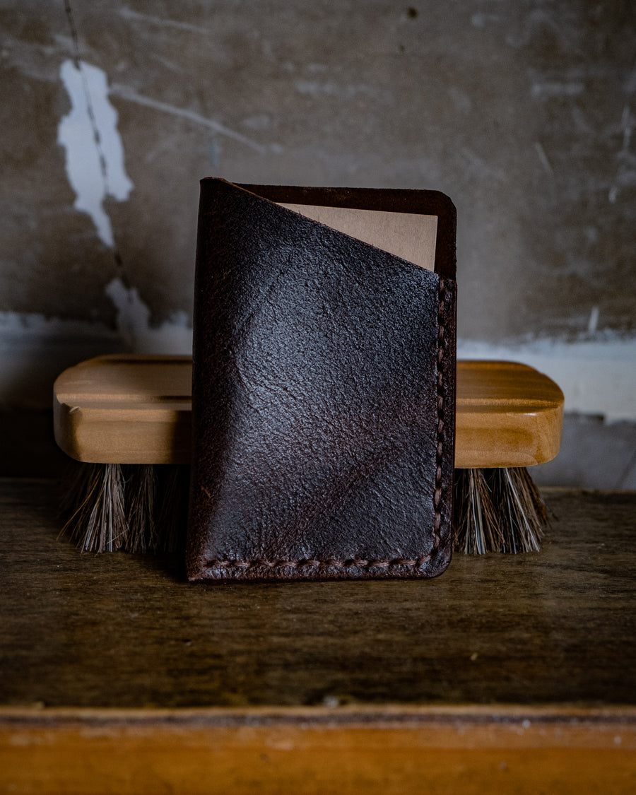 Dark brown leather wallet, The No. 33 - READY TO SHIP