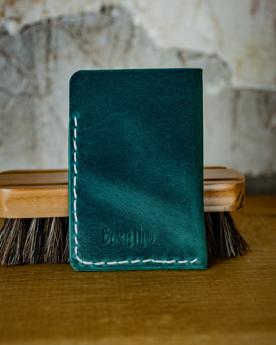 Emerald leather cards wallet, The No. 33 - READY TO SHIP