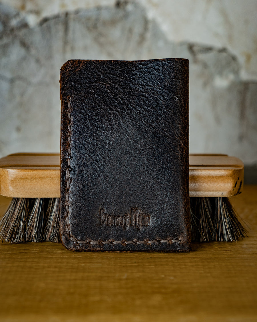 Dark brown leather wallet, The No. 33 - READY TO SHIP