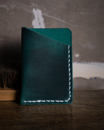 Emerald leather cards wallet, The No. 33 - READY TO SHIP