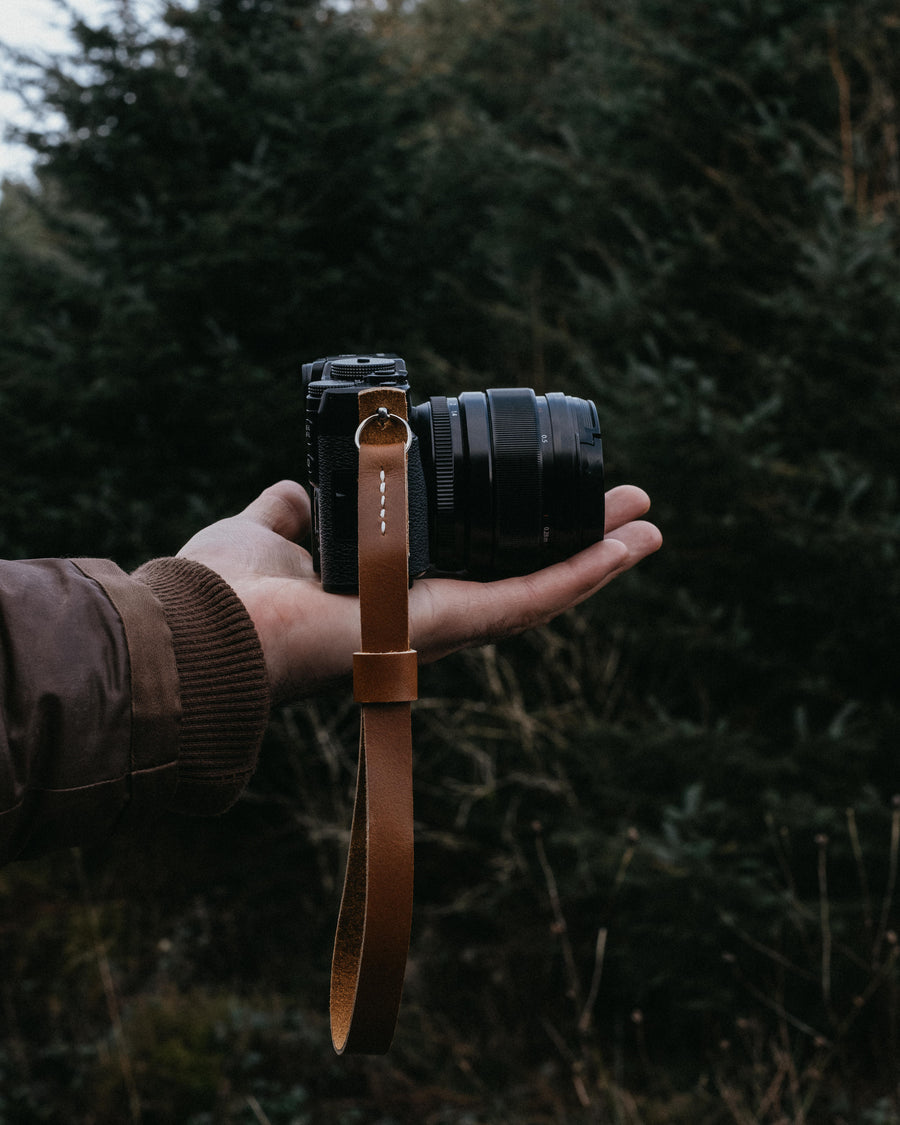 tan wrist strap for camera