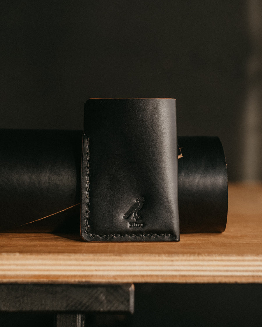 black horween leather wallet