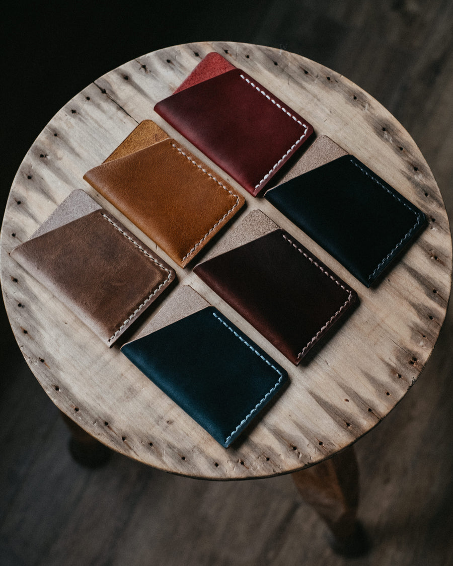 hand stitched leather wallets made from horween
