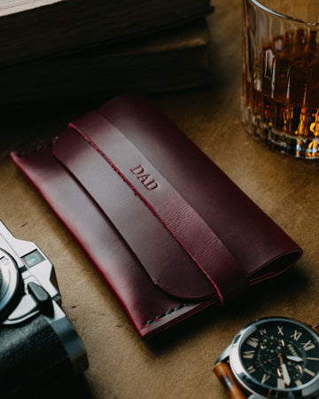 horween leather watch case with name 