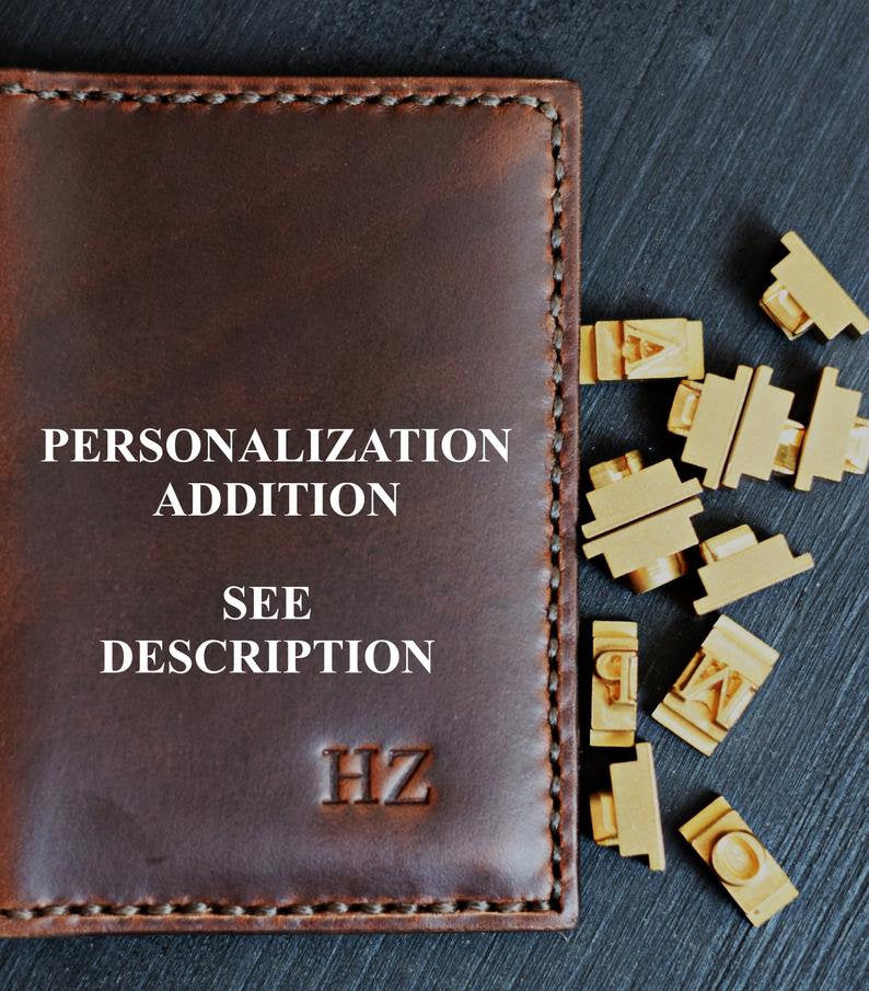 personalisation addition for leather cards wallet