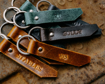 leather keyring with custom engraving