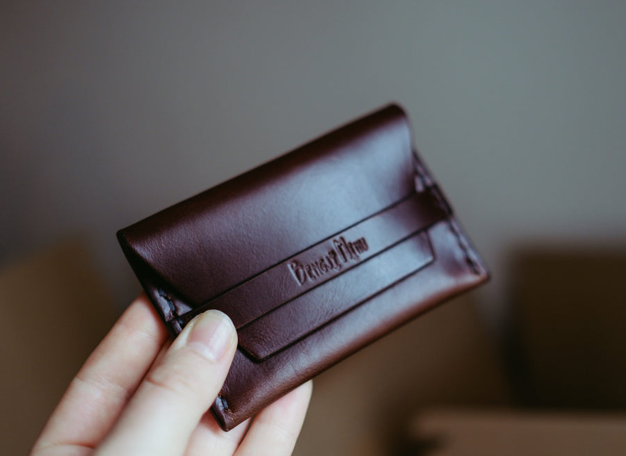 brown horween leather wallet