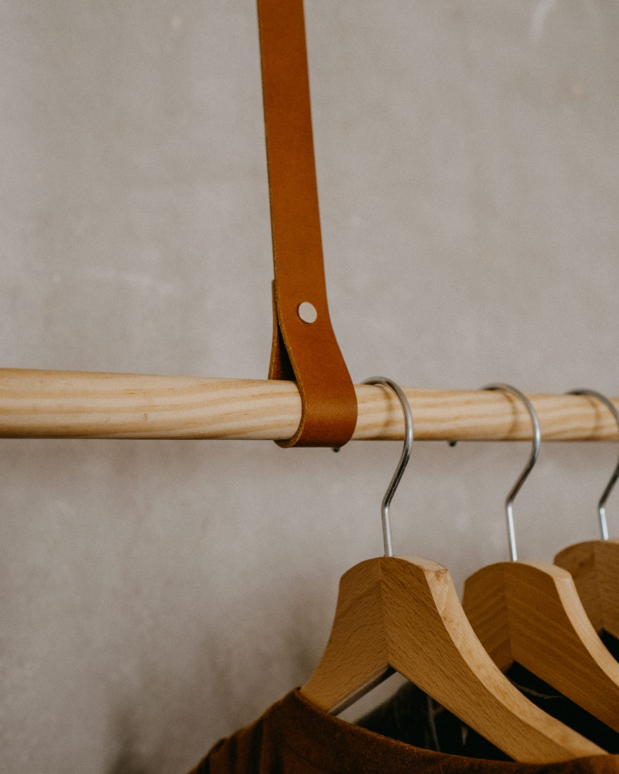 leather straps for diy  clothes rack