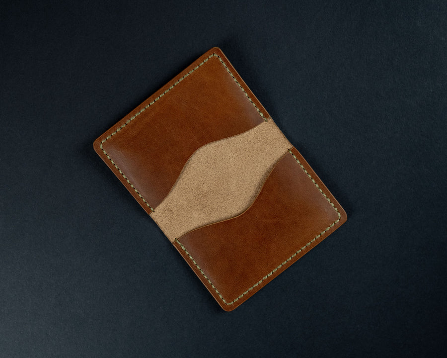 hand stitched leather cards wallet