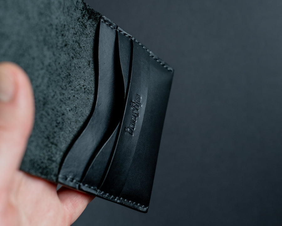 buttero leather wallet, black leather cards wallet 