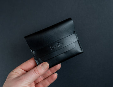 black leather cards wallet