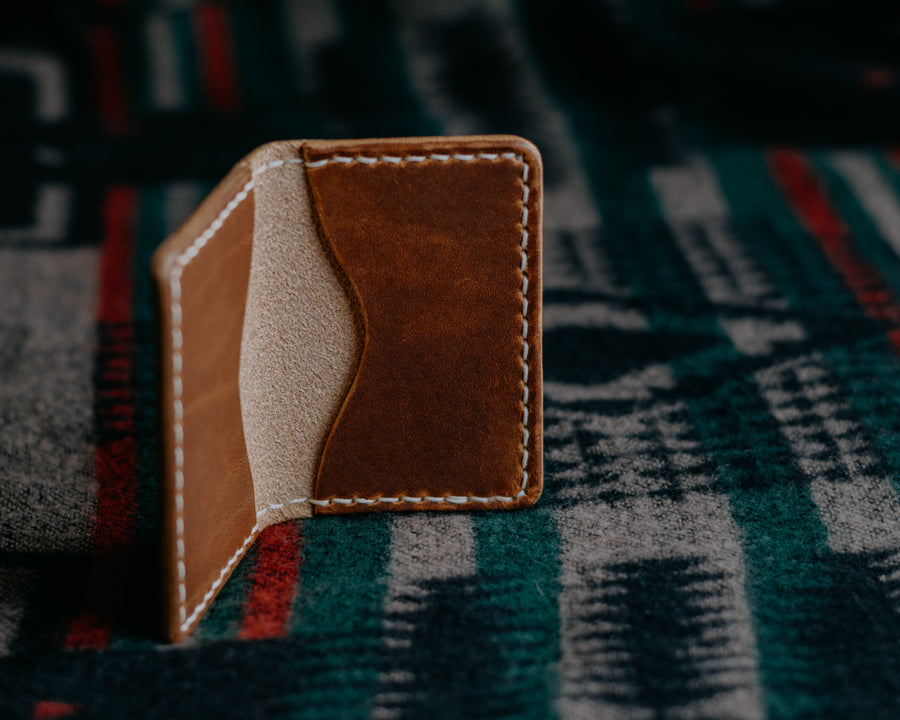 hand stitched leather wallet