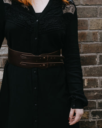 leather under bust corset belt 
