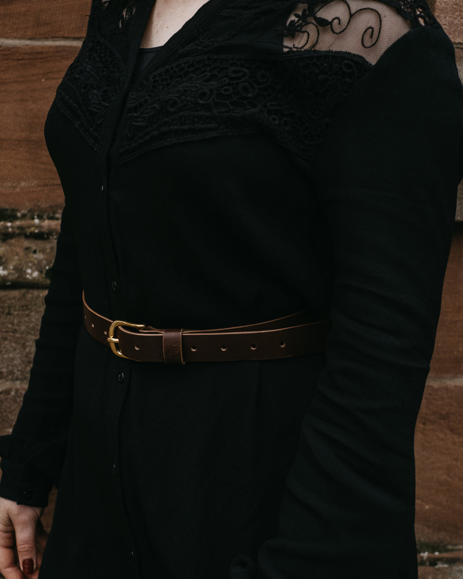 hand made leather waist belt for women